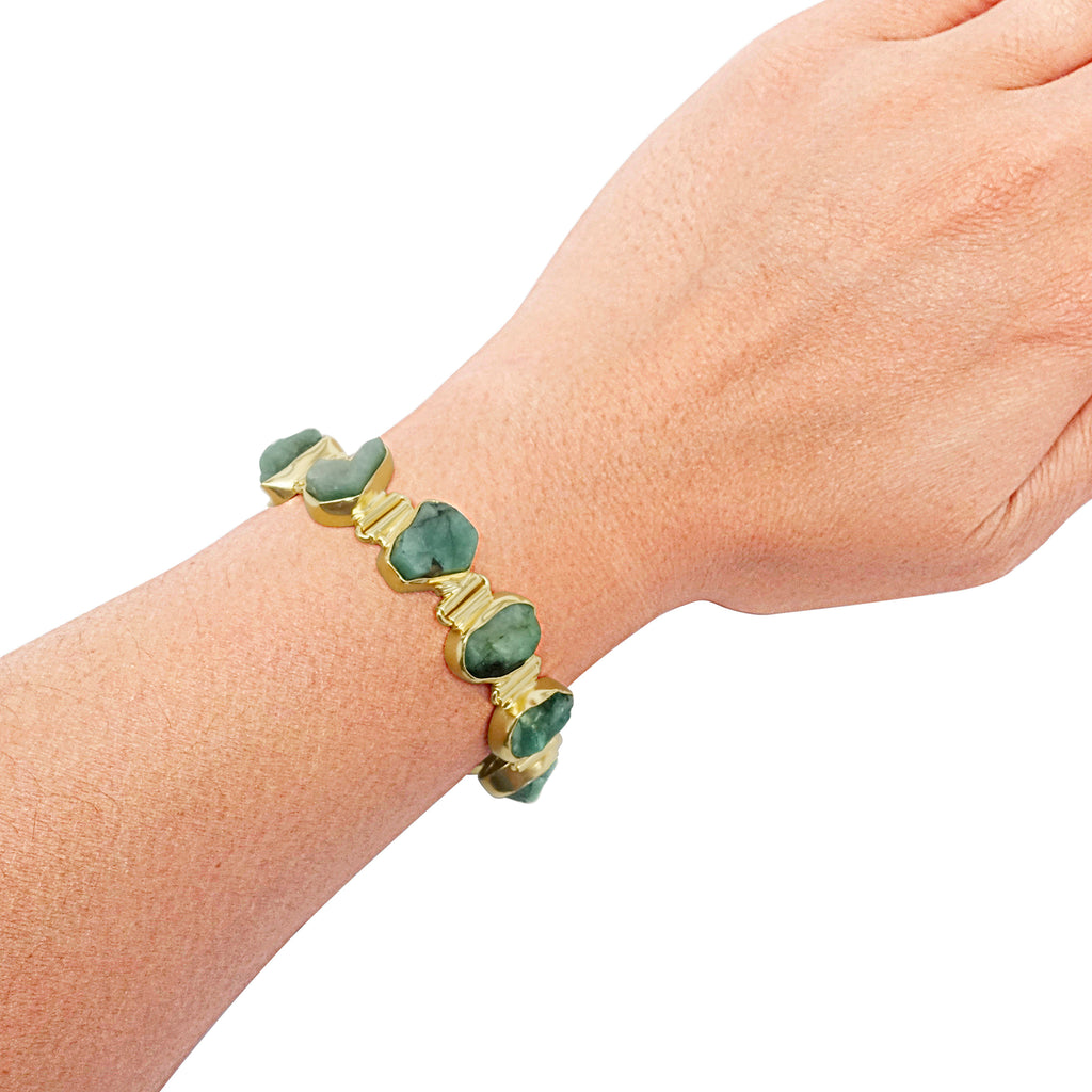 “Bountiful Nature” Raw Emerald Bracelet