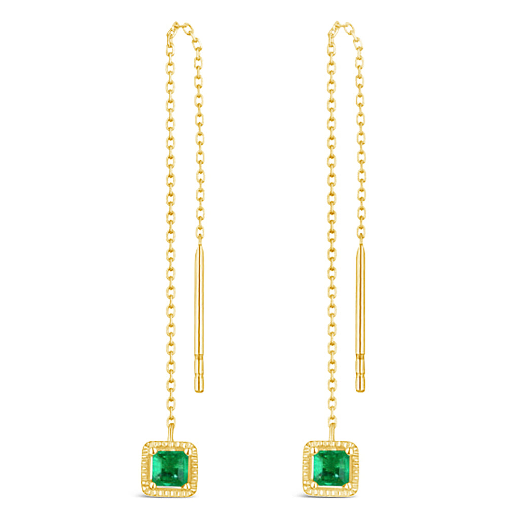 "Green with Compassion" Emerald Dangle Earrings