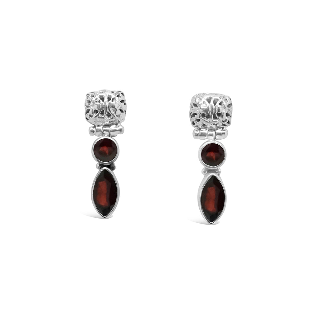 "Royalty" Garnet Dangle Earrings
