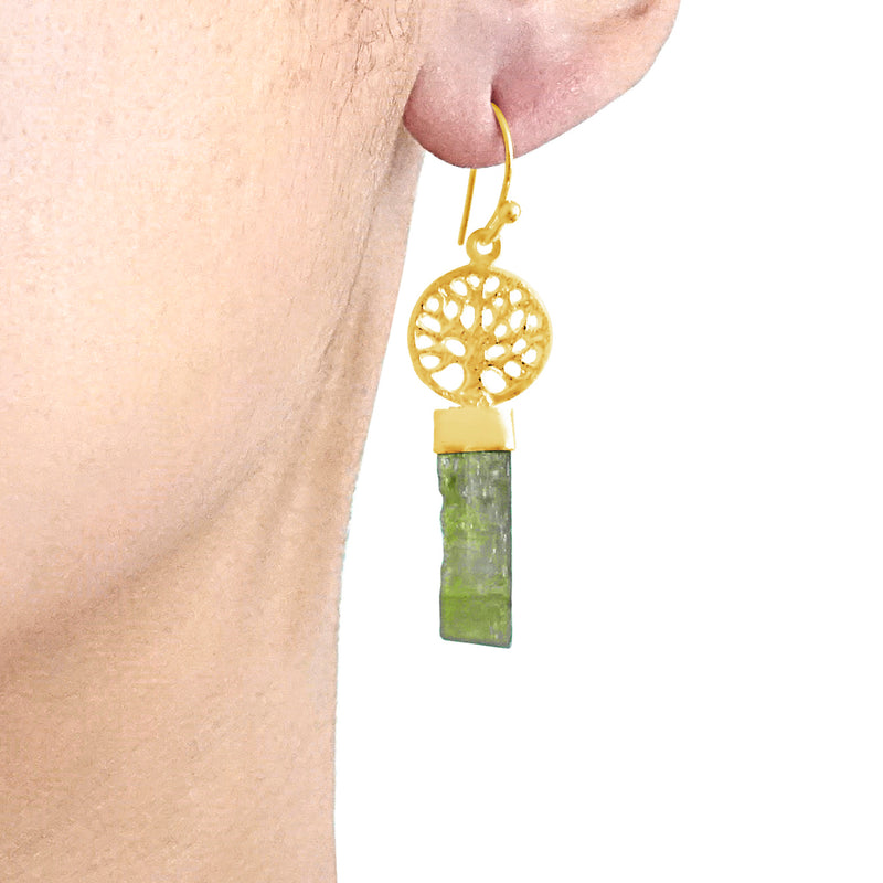"Mother Earth" Green Kyanite Earrings