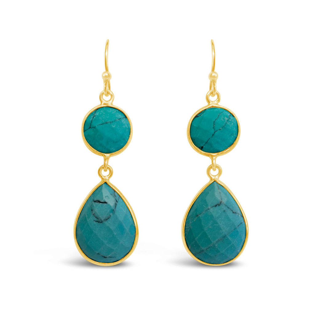 "Pop" Turquoise Dangle Earrings