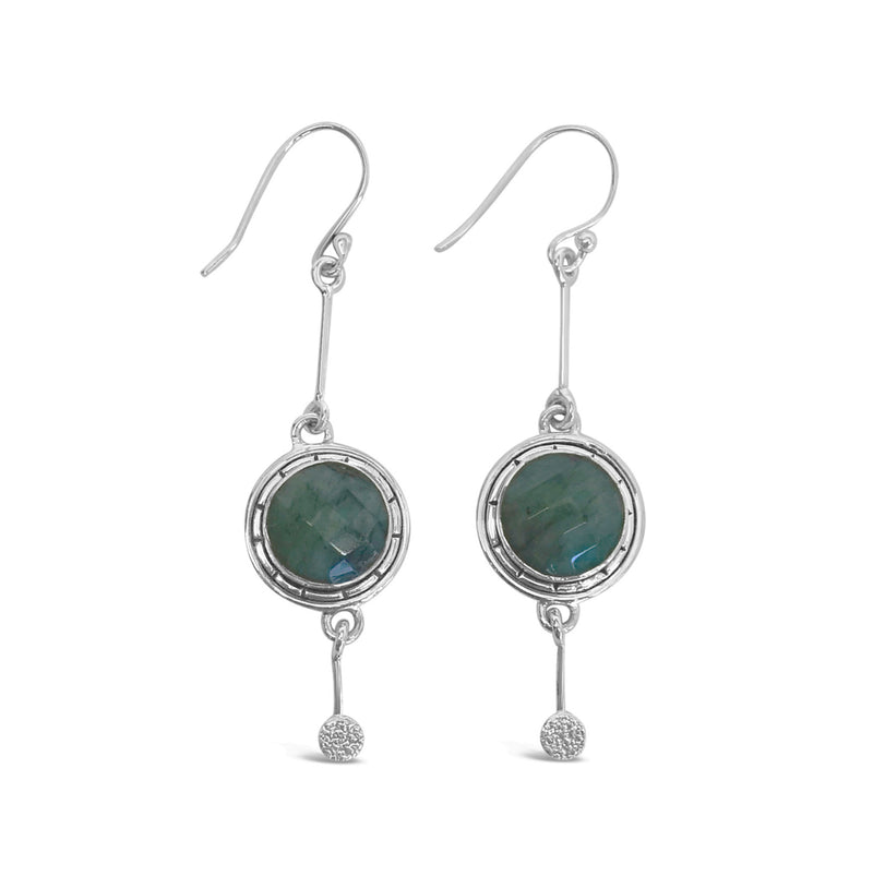 "Land and Sea" Pearl and Turquoise Dangle Earrings