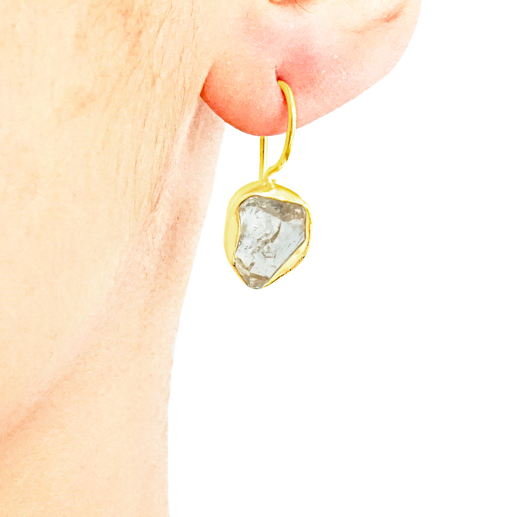 "Glass" Herkimer Diamond Drop Earrings