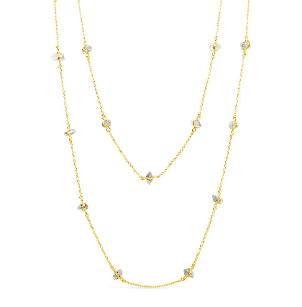 "Bling" Herkimer Diamond Chain Necklace