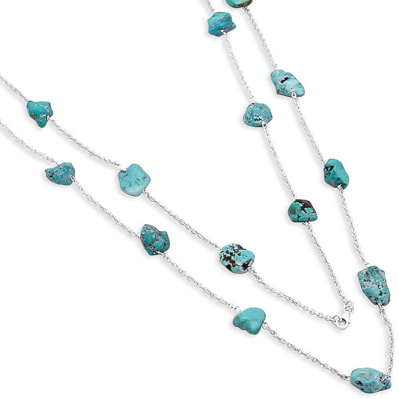 "Turquoise Hills" Long Beaded Necklace