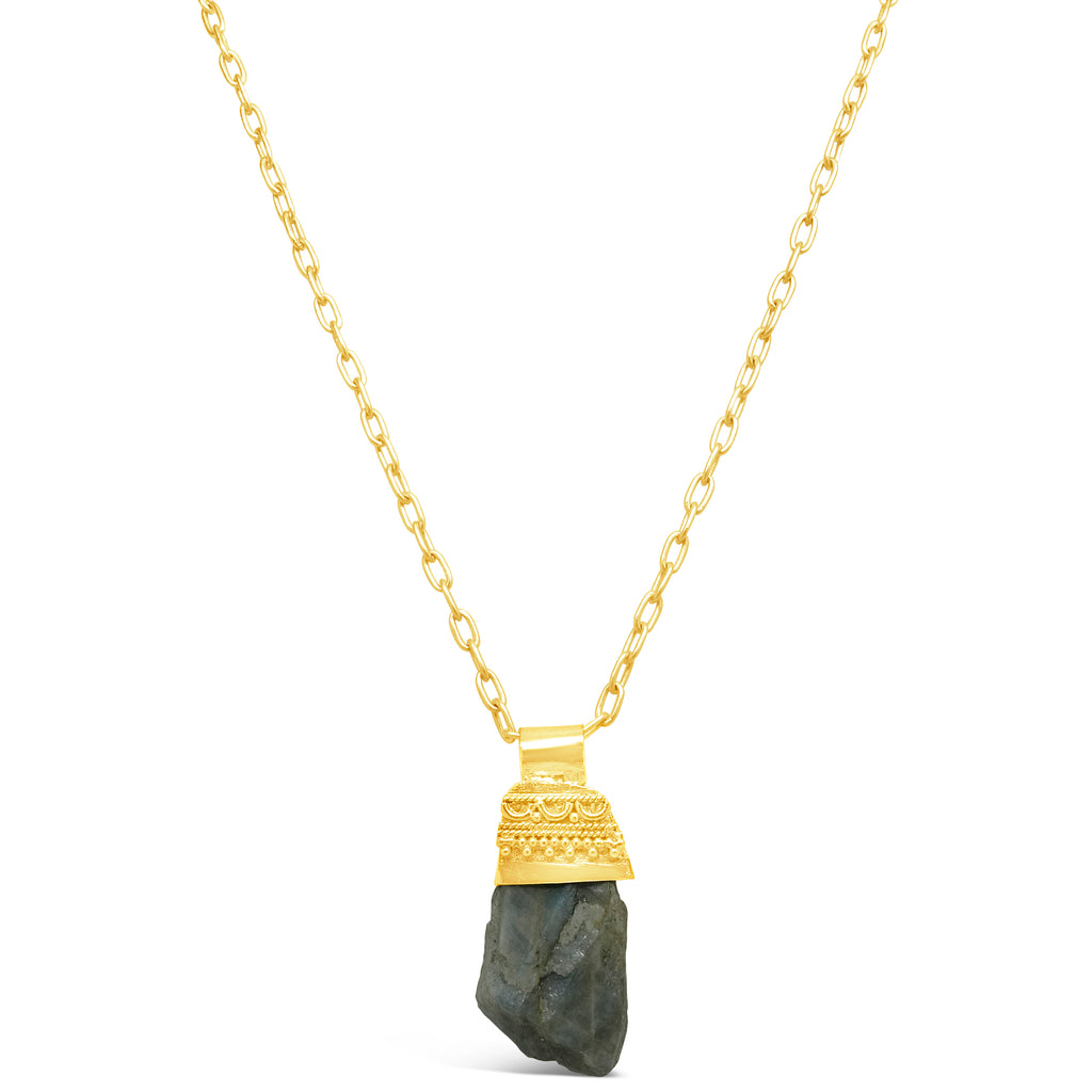 “Mesopotamia” Raw Labradorite Pendant Necklace