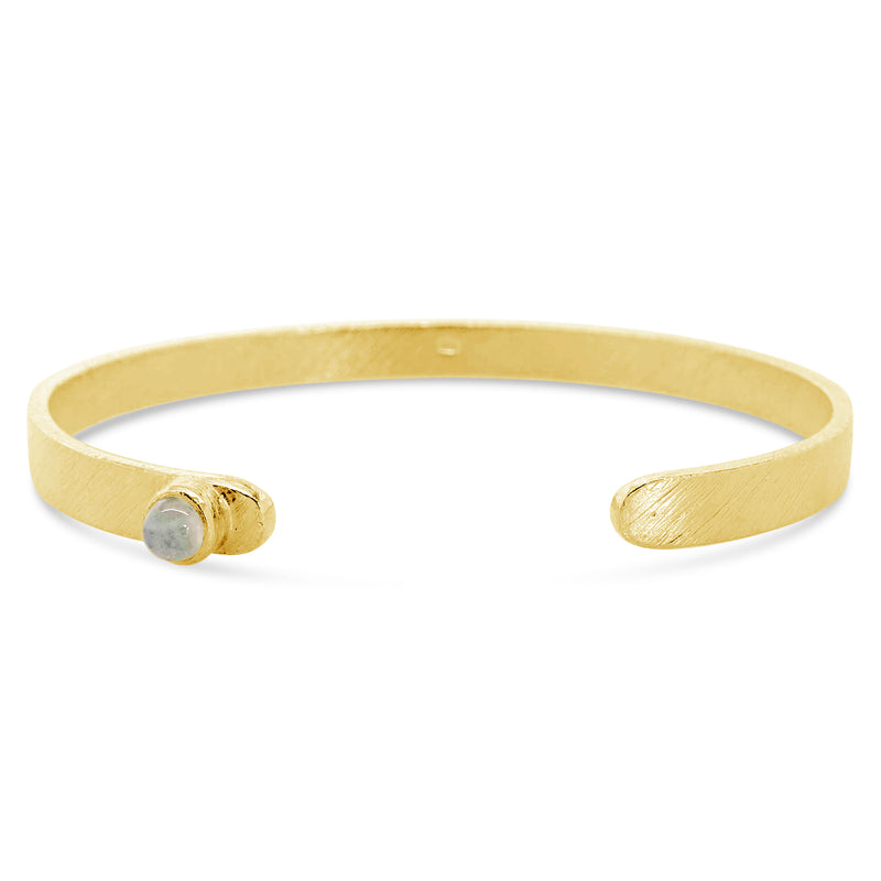 "Crescent" Moonstone Golden Cuff Bracelet