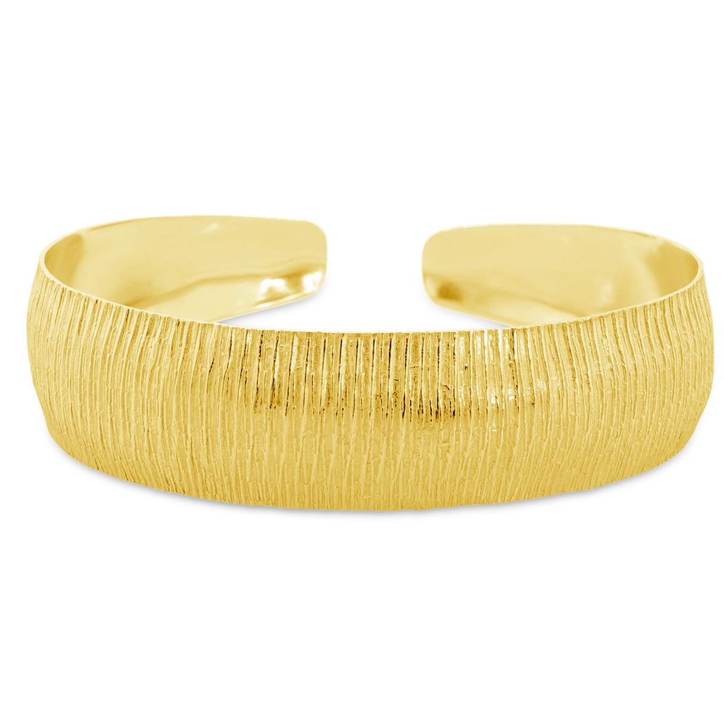 "Classic" Textured Golden Cuff Bracelet