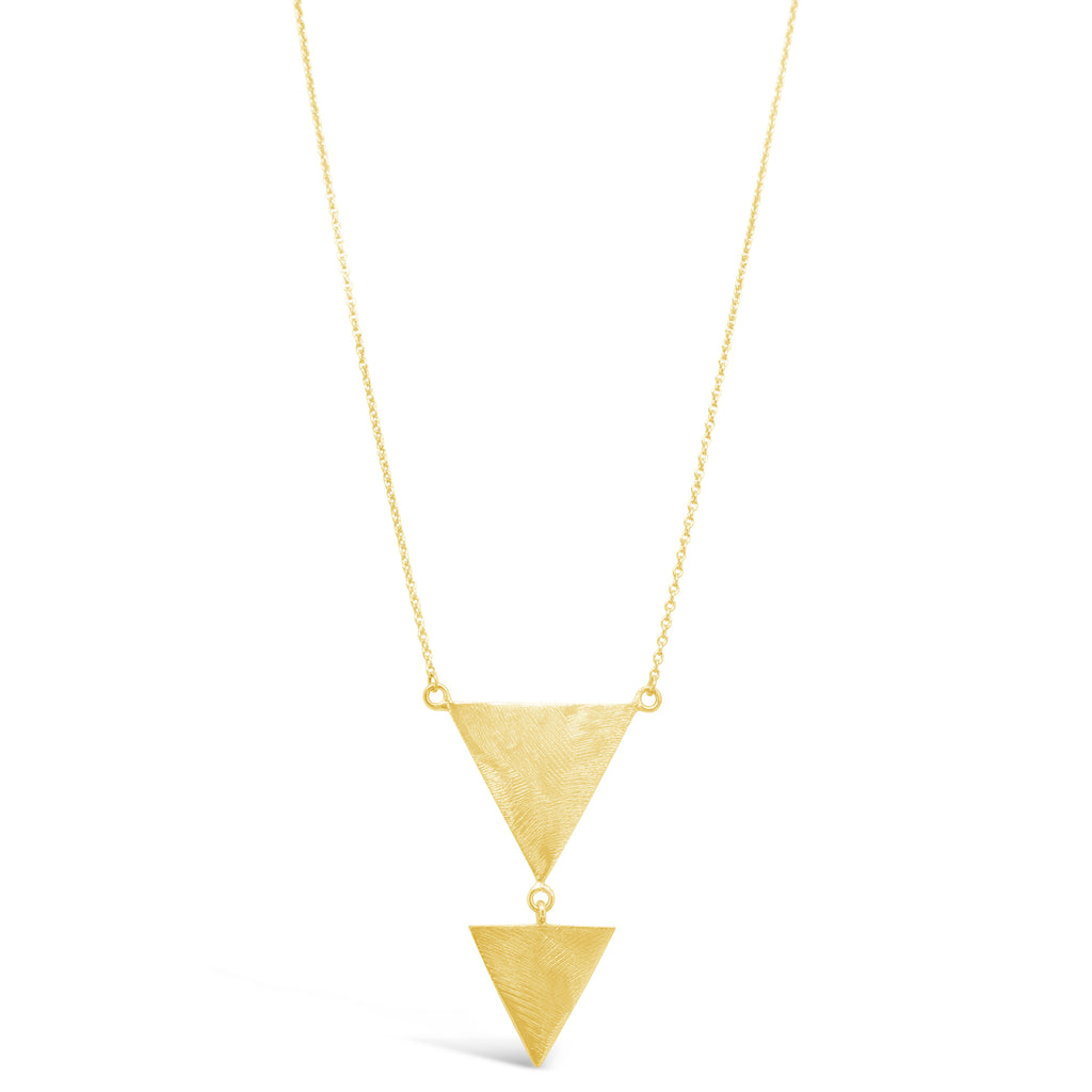 "Retro" Triangle Dangle Gold Necklace