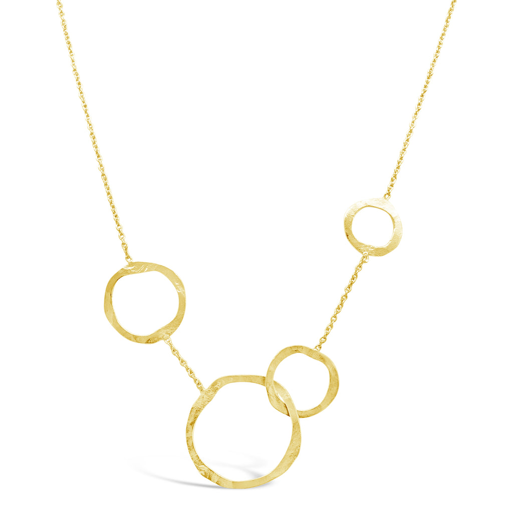 "Bubbles" Interlocking Circles Golden Necklace
