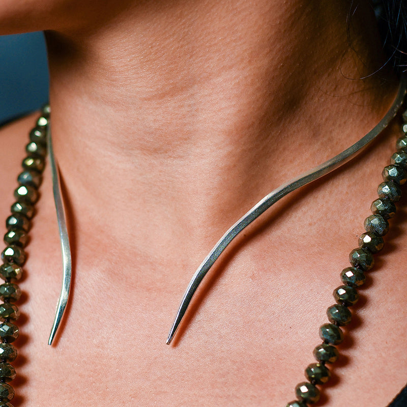 "Viper" Solid Silver Wraparound Choker Necklace