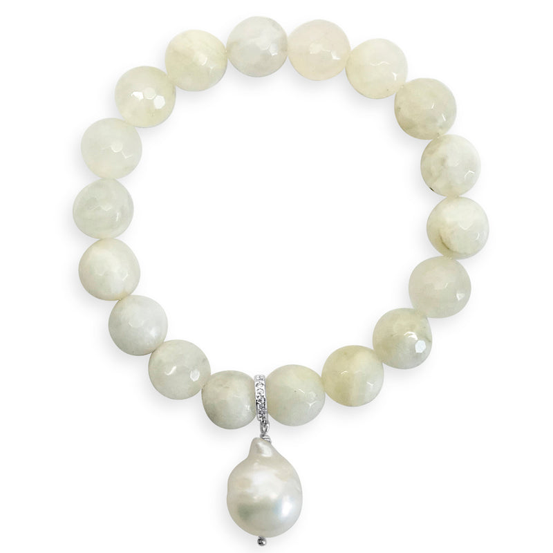 "Triteia" Aquamarine & Baroque Pearl Bracelet
