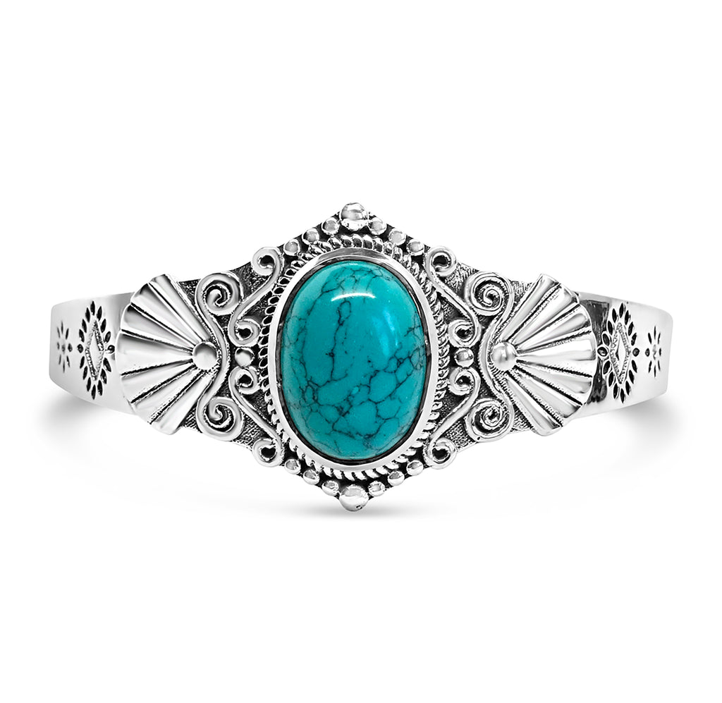 "Santa Fe" Turquoise & Silver Cuff Bracelet