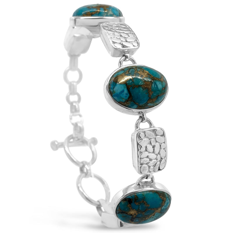 "Great Lakes" Turquoise & Silver Bracelet