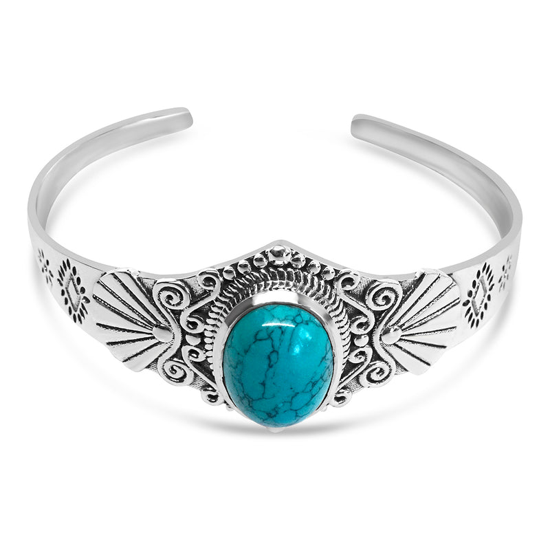 "Santa Fe" Turquoise & Silver Cuff Bracelet