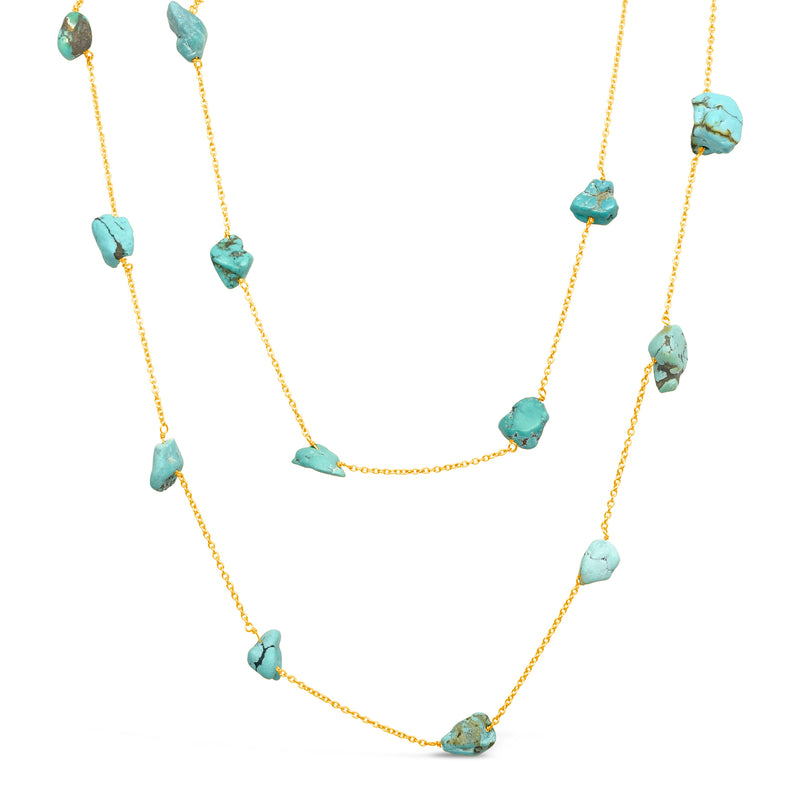 "Turquoise" Raw Turquoise Chain Necklace