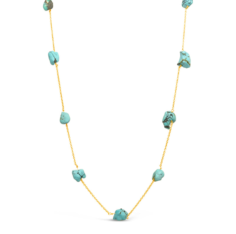 "Turquoise" Raw Turquoise Chain Necklace
